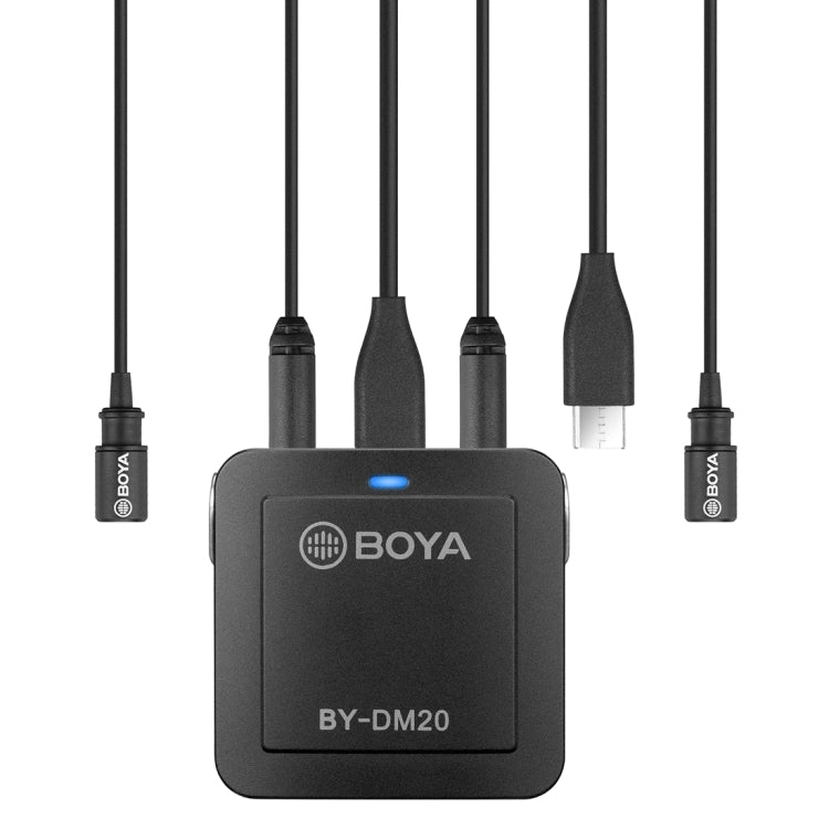 BOYA BY-DM20 Dual Channel Recording Lavalier Microphone for iPhone/Android (Type-C)/Laptop BOYA BY-DM20 Dual Channel Recording Lavalier Microphone for iPhone/Android (Type-C)/Laptop